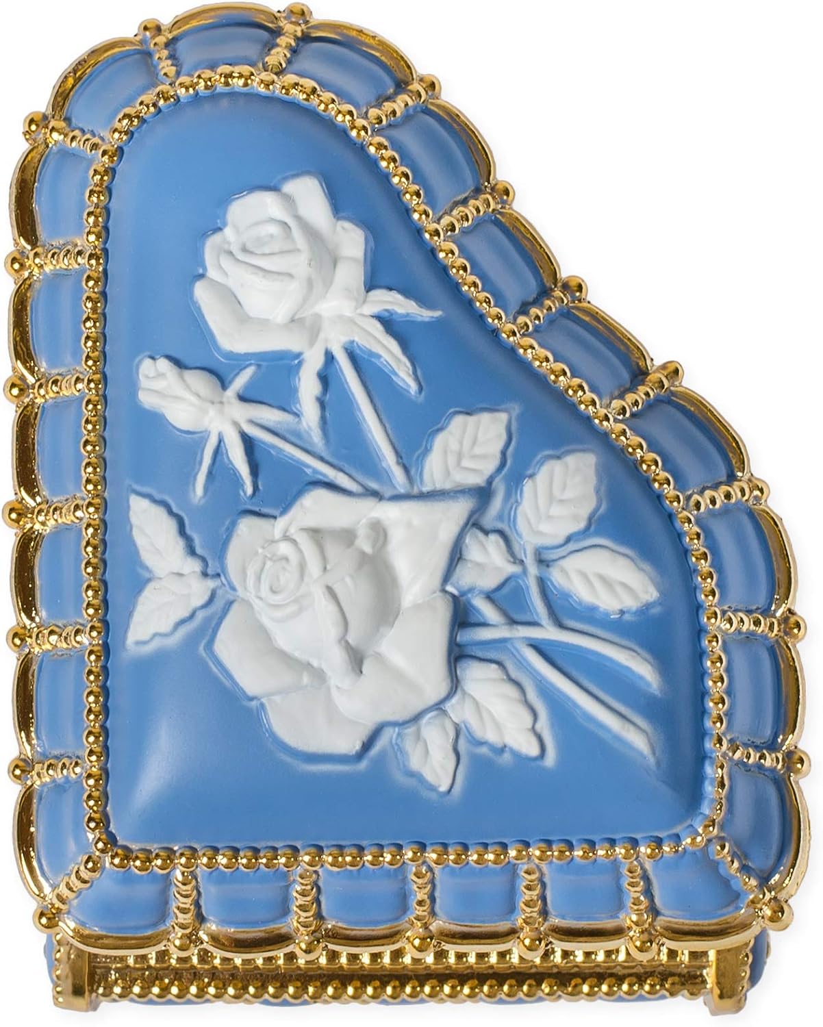 Splendid Music Box/Jewelry Box Blue Floral Piano Shape Playing Fur Elise