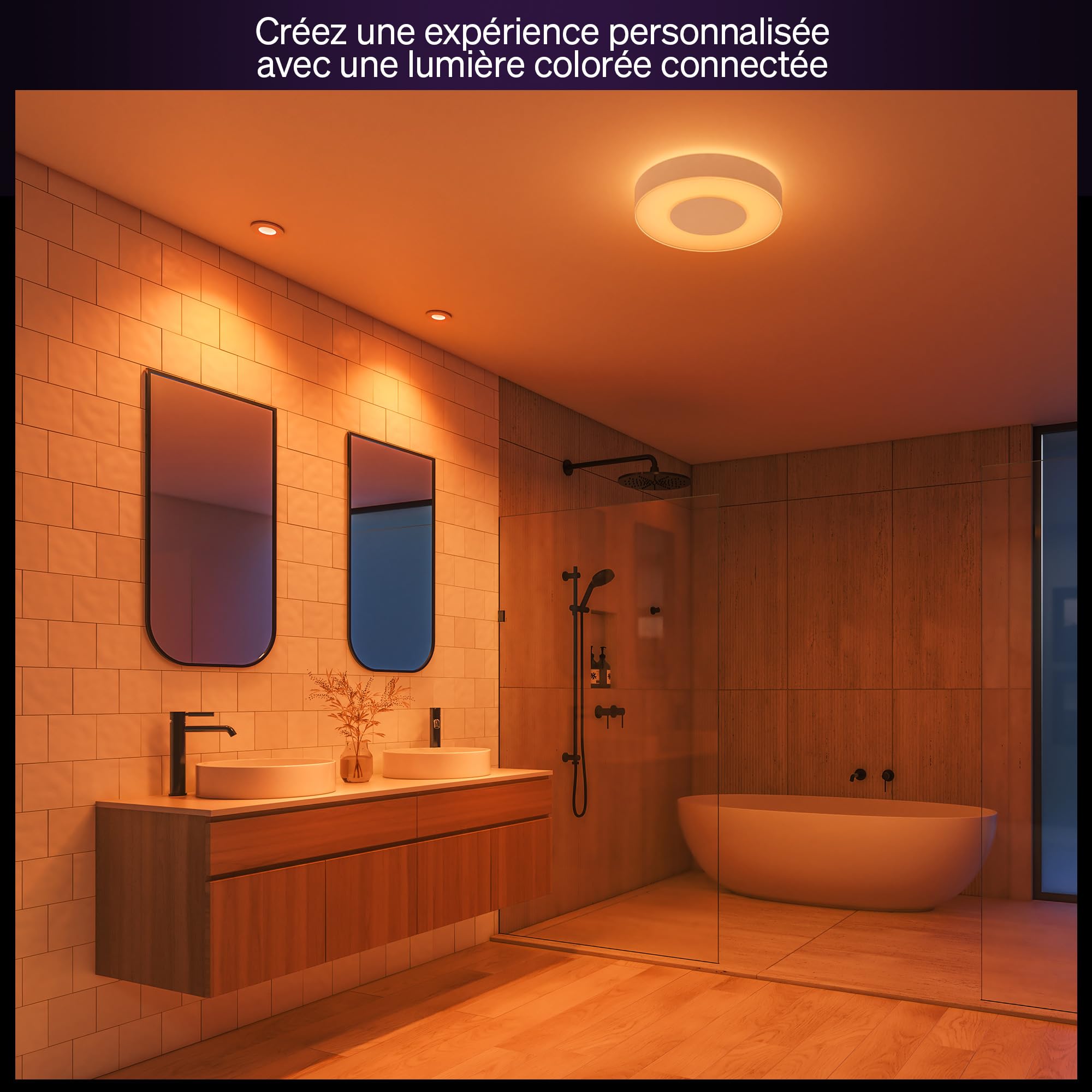 Philips Hue White&Color Ambiance, Spot Encastré Xamento, Pack de 1, Blanc