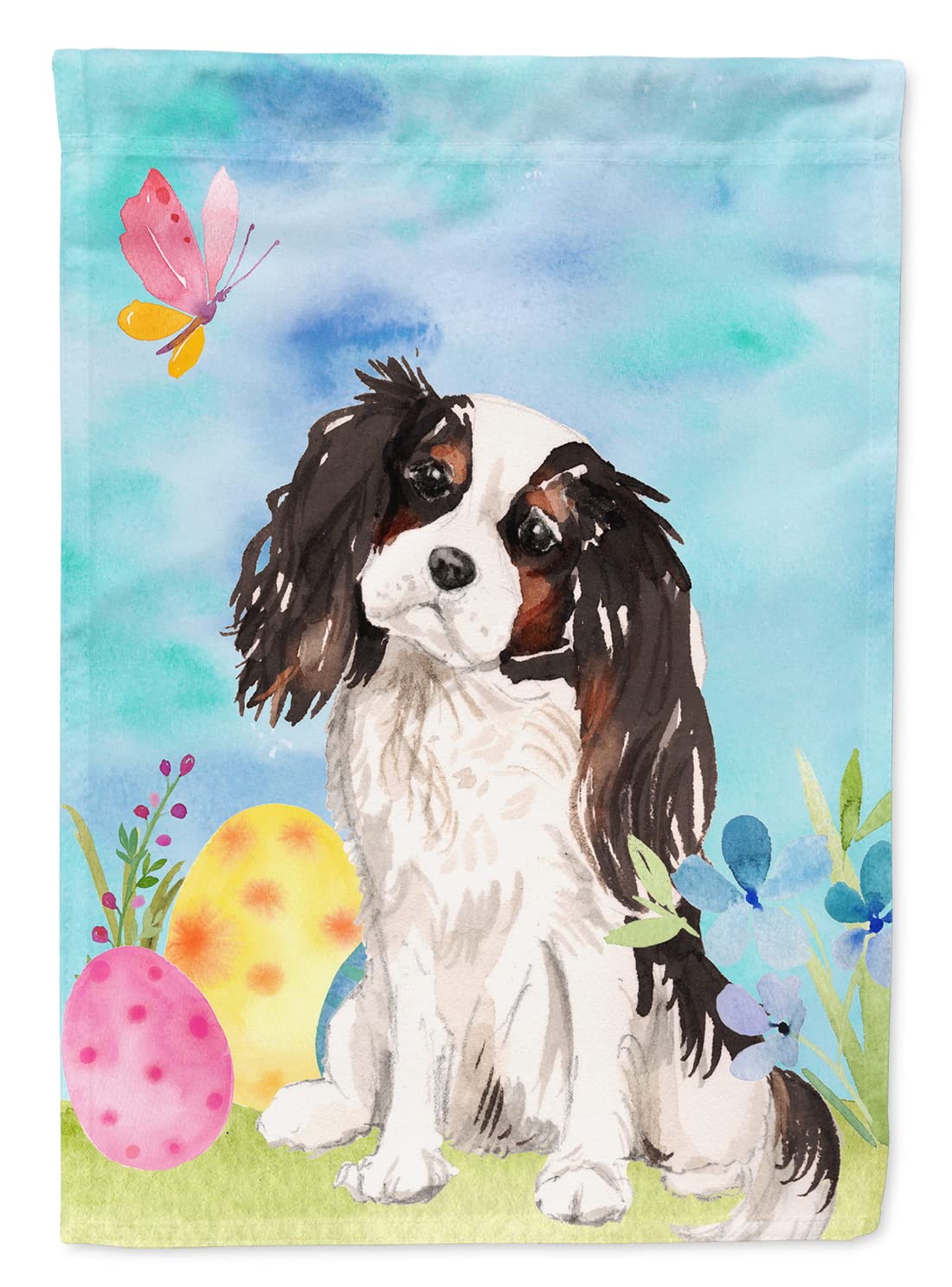 Drapeau Cavalier King Charles Tricolore de Pâques, Cadeau Idéal pour Passionnés de Chiens