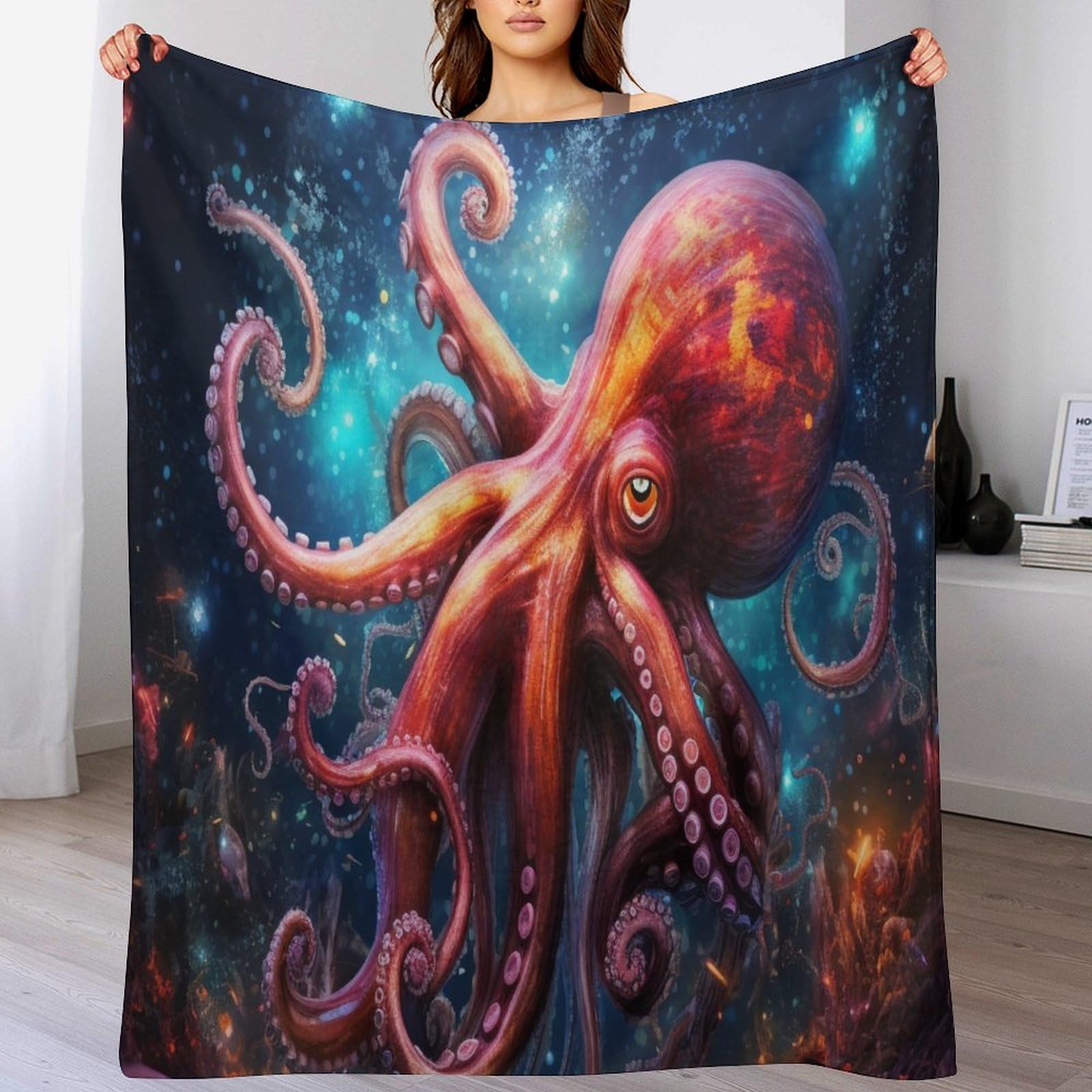 Couverture poulpe douillette pour vos soirées cocooning sur le canapé