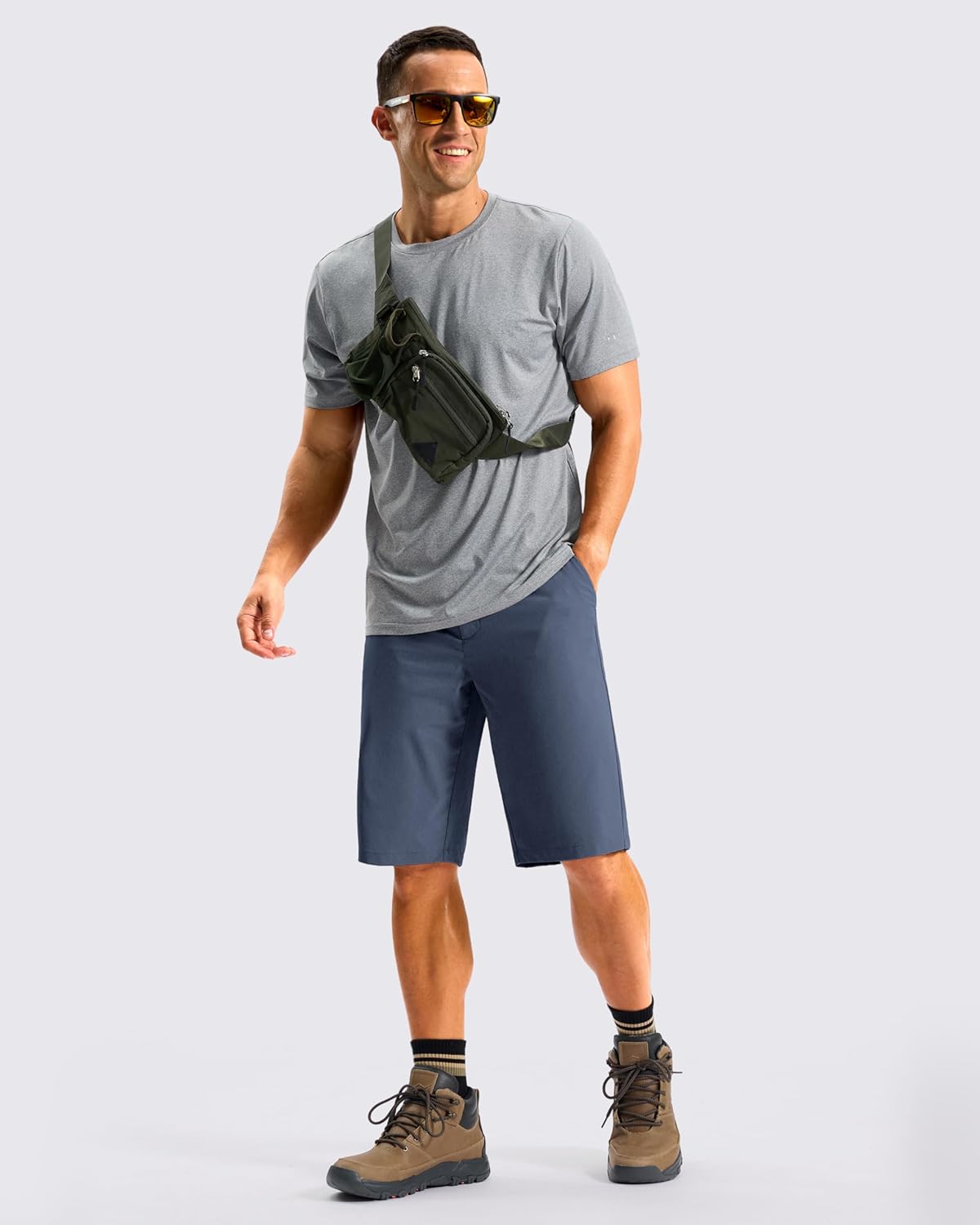 G Gradual Men's Golf Shorts 12" Long with 4 Pockets Lightweight Casual Knee Length Short Quick Dry Hiking Work Travel Shorts - Image 6