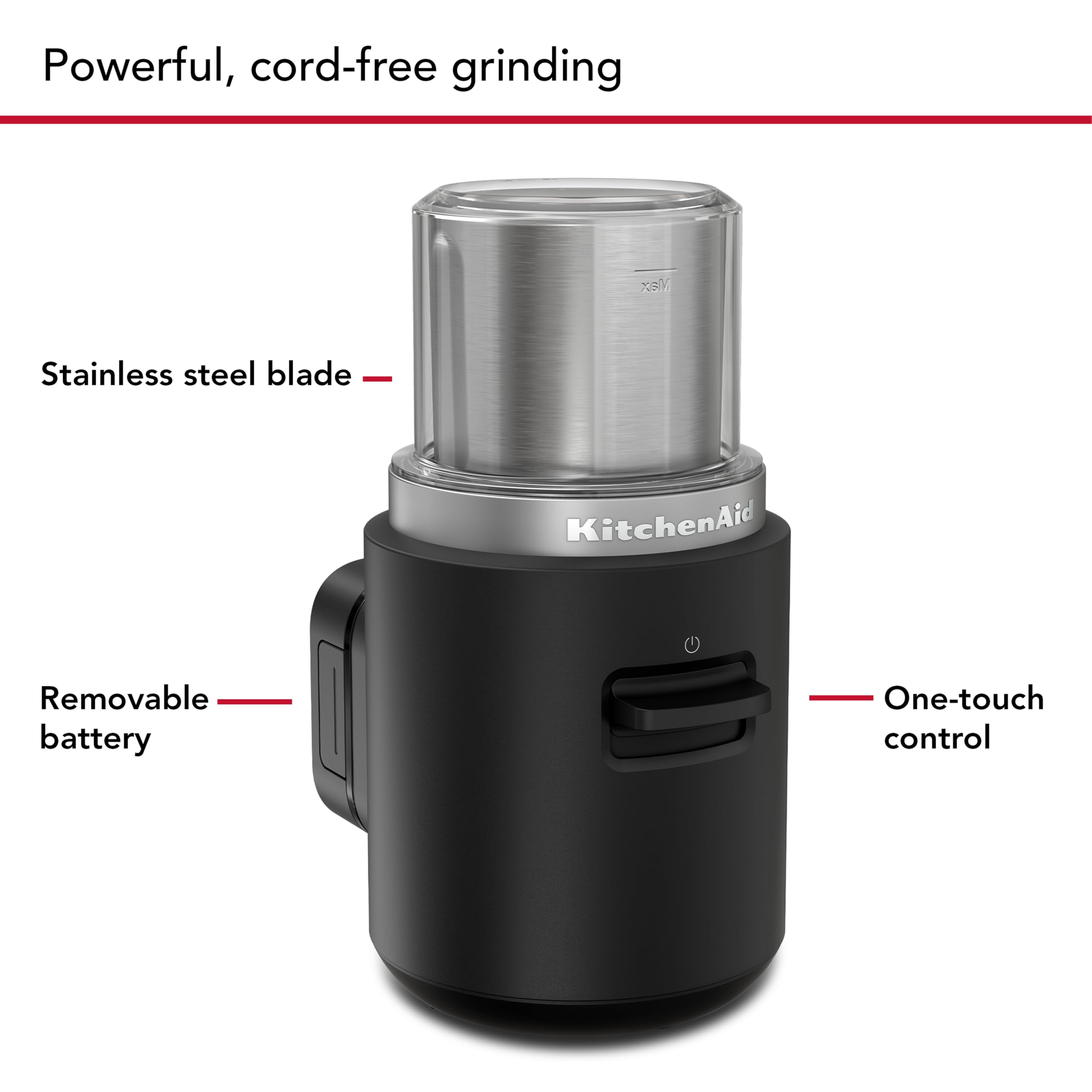 KitchenAid Go bezprzewodowy młynek do kawy 113 g czarny