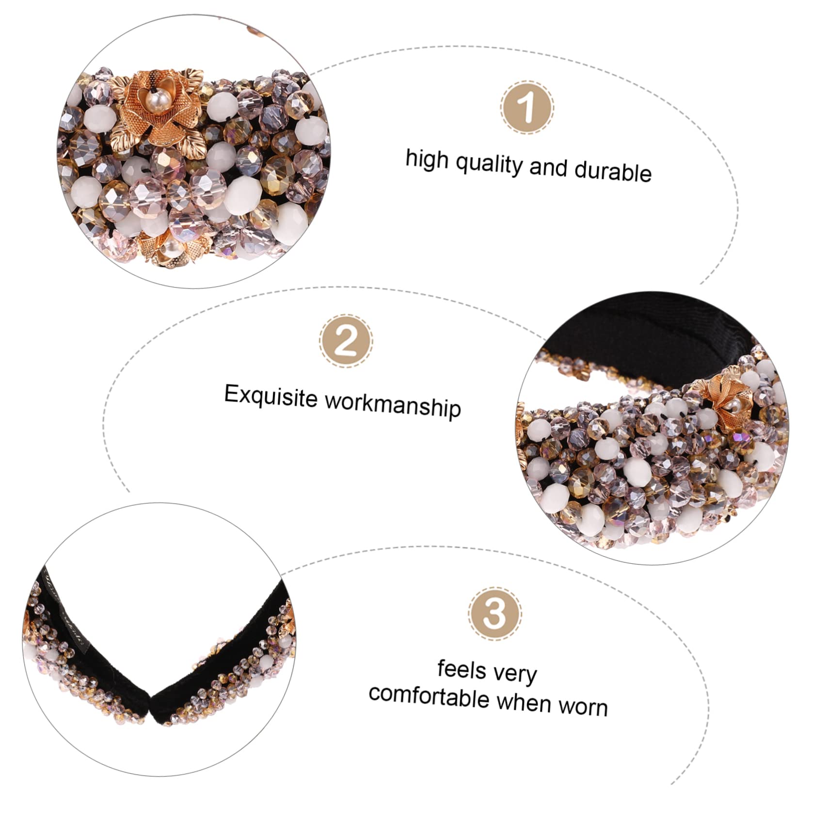 UKCOCO Cerchietti Brillantini in Cristalli e Rileghe per Chioma Donna, Elastico e Comodo, Stile Barocco Chic per Matrimonio