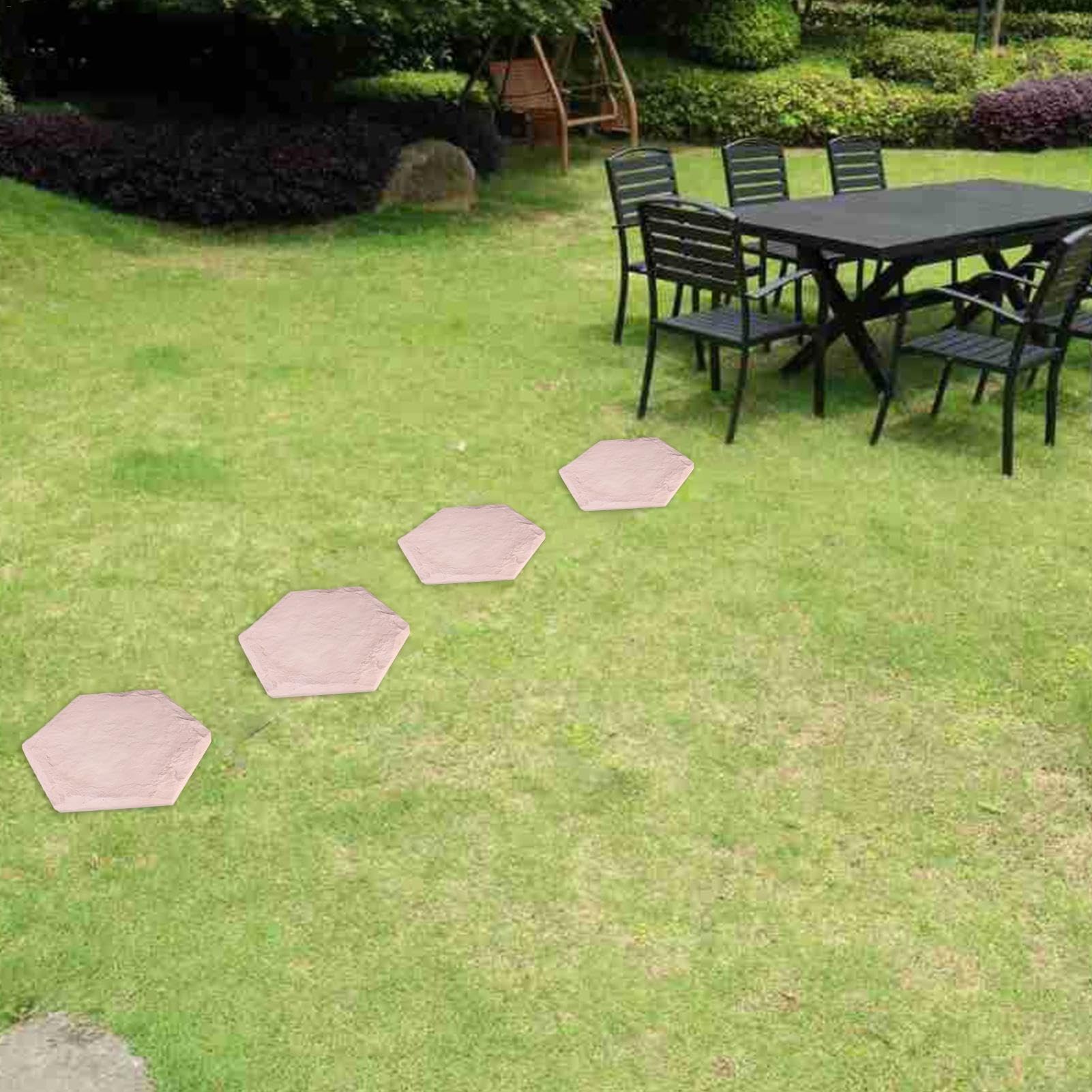 4 Pedane ROTONDE Per Esterni In Resina: Con Picchetti, Ø 39,9 Cm, Per Giardino E Sentiero - 5