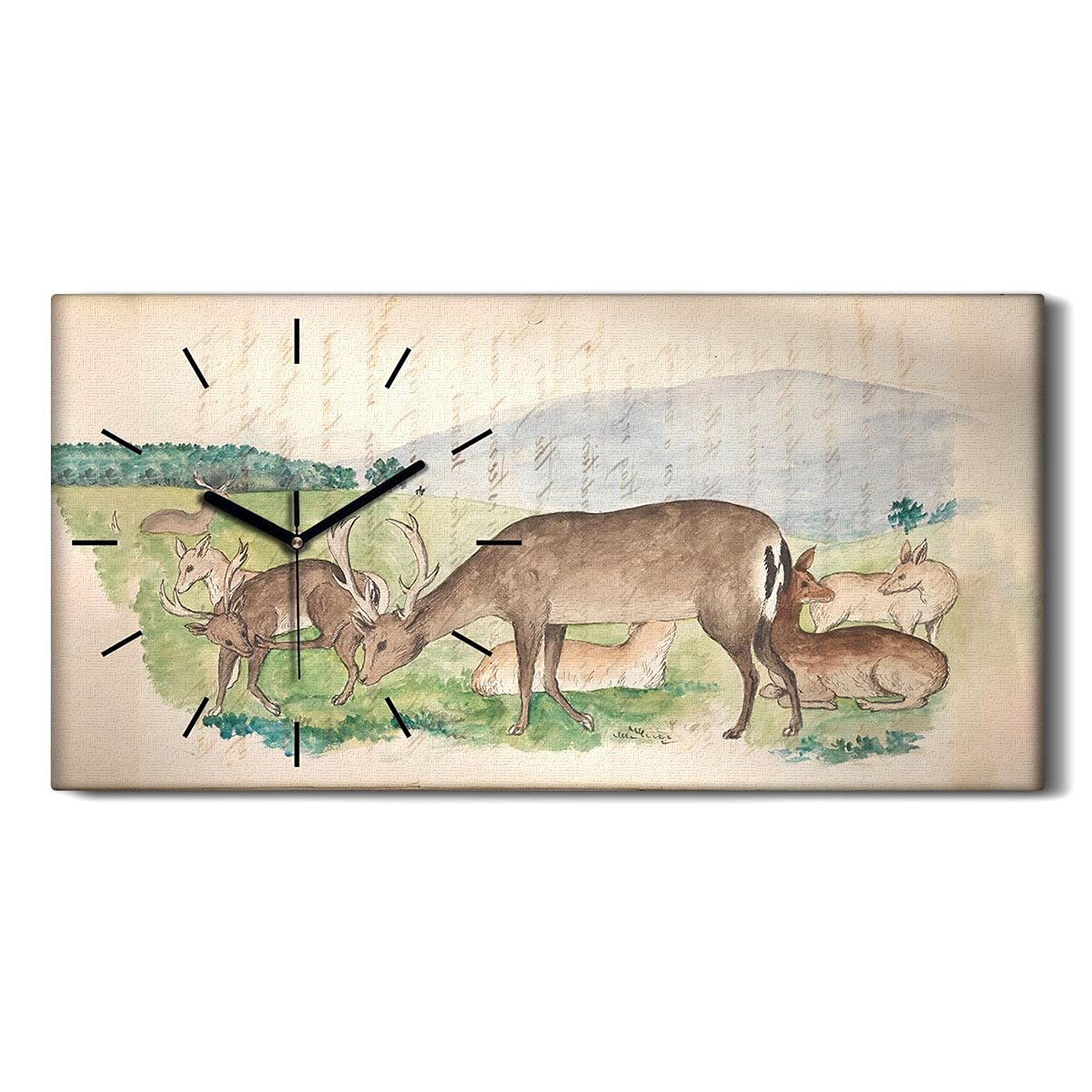Horloge murale salon moderne motif cerf sauvage chambre à coucher