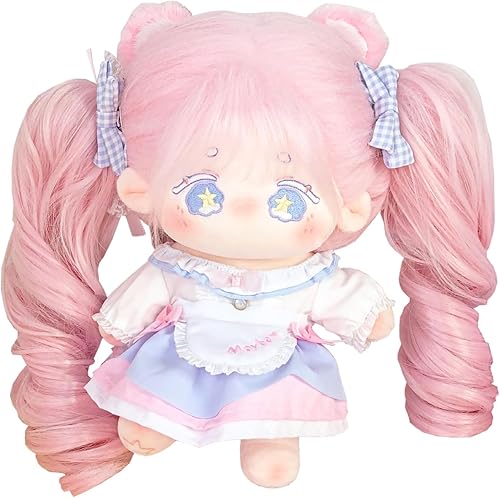 CALEMBOU Muñeca de felpa, muñeca de algodón de 7.9 in con esqueleto, muñecos de peluche de anime, juguetes de peluche Kawaii, regalo con ropa de