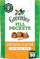 Vista 18 de GREENIES Pill Pockets - Golosinas naturales para perros, forma de bolsillo para pastillas tamaño cápsula, sabor pollo, 15.8 onzas Paquete económico