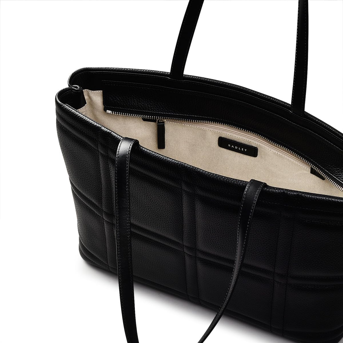 RADLEY London Sunny Dene Quilt Women’s Medium Leather Ziptop Tote Bag, Black - Image 4