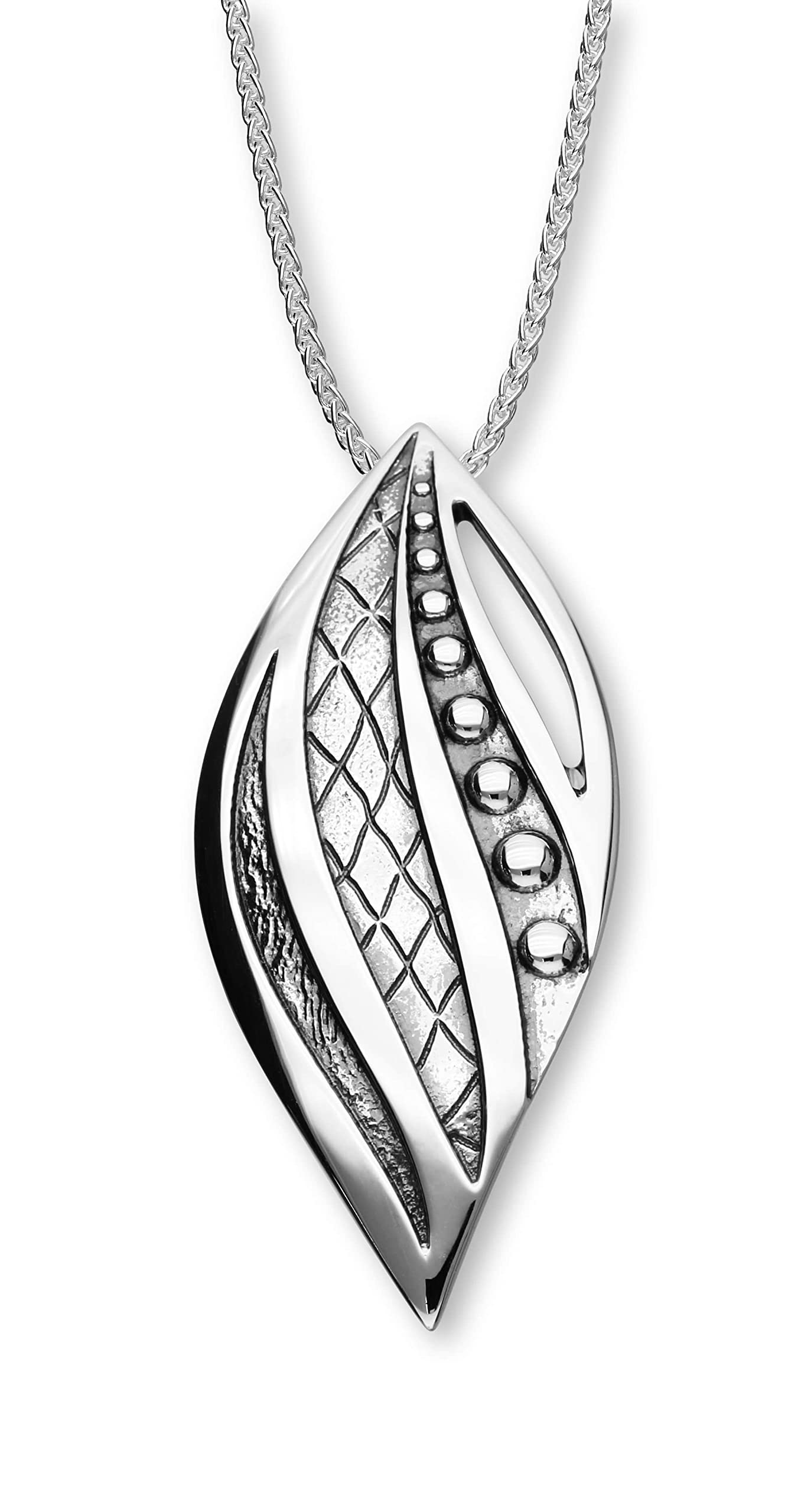 ORTAK 925 Sterling Silver Handmade Pendant Necklace Nordic Designs Inspired Ran Collection Hand Oxidised High Polished Scottish Fine Jewellery Made In Scotland