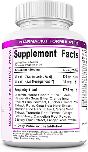 Miniatura 7 de VARICOSOLVE El suplemento natural para las venas de las piernas. 60 Tabletas