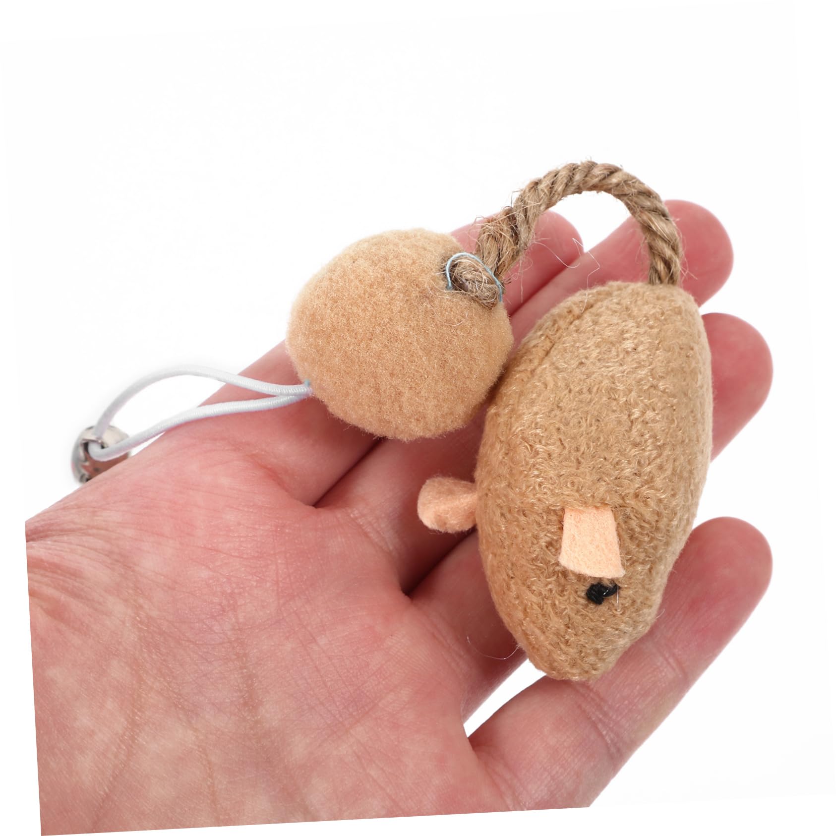 FRCOLOR Lot de 6 Jouets Souris en Peluche pour Chaton et Chat, avec Clochette, Jouets Solides Résistants aux Morsures pour Divertir et Soulager L'ennui Quotidien