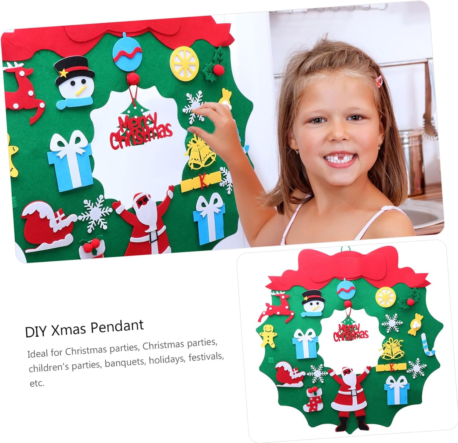 NOLITOY 1pc Felt Christmas Tree Pendant Adorable Handcraft Ornament for Boy Girl Fun Holiday Decor for Home Store Hotel and Restaurant Easy to Christmas Prop