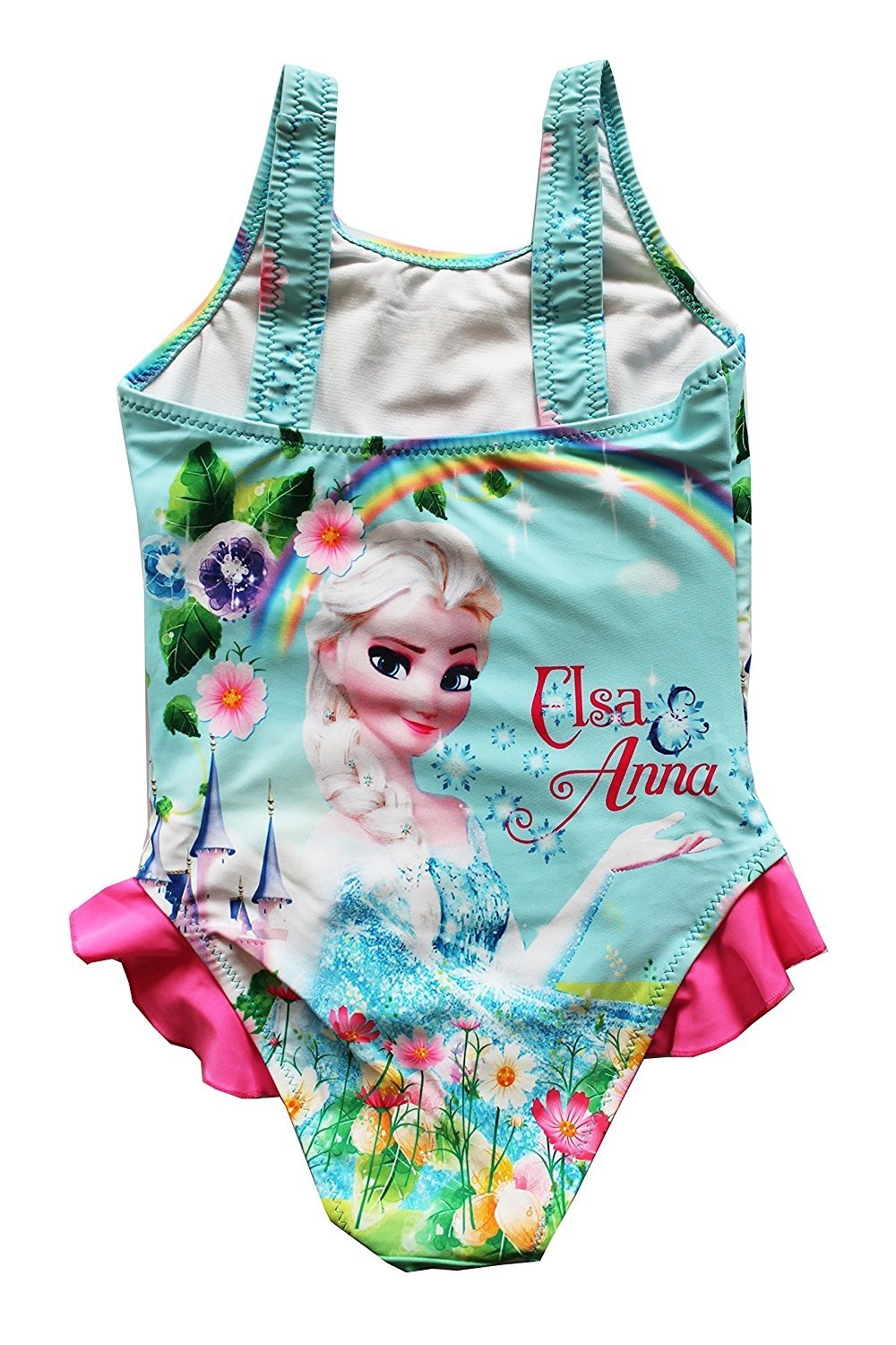 FineApparel UK Seller Girls Swimwear Frozen Swimming Costume Elsa and Anna with Frill Swimsuit 3