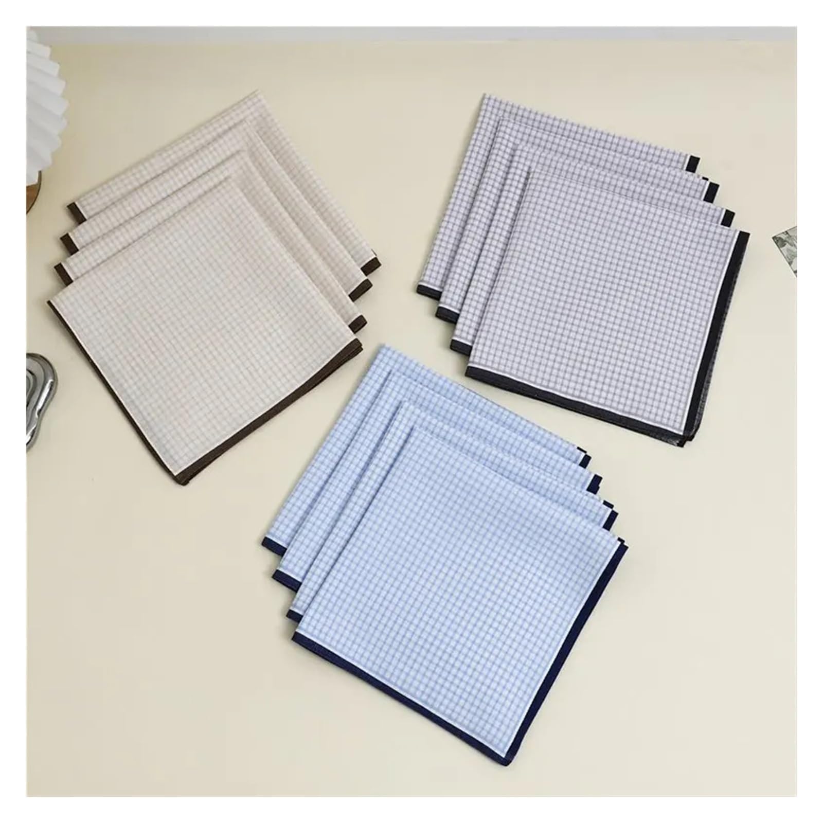 Fazzoletto da Taschino per Uomo Fazzoletto da uomo in strisce tessute in puro cotone 12 pezzi