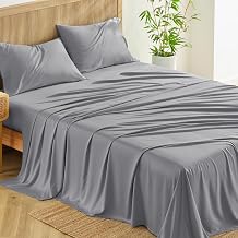 CozyLux Queen Sheet Set, 100% Rayon Derived from Bamboo, Sateen Weave