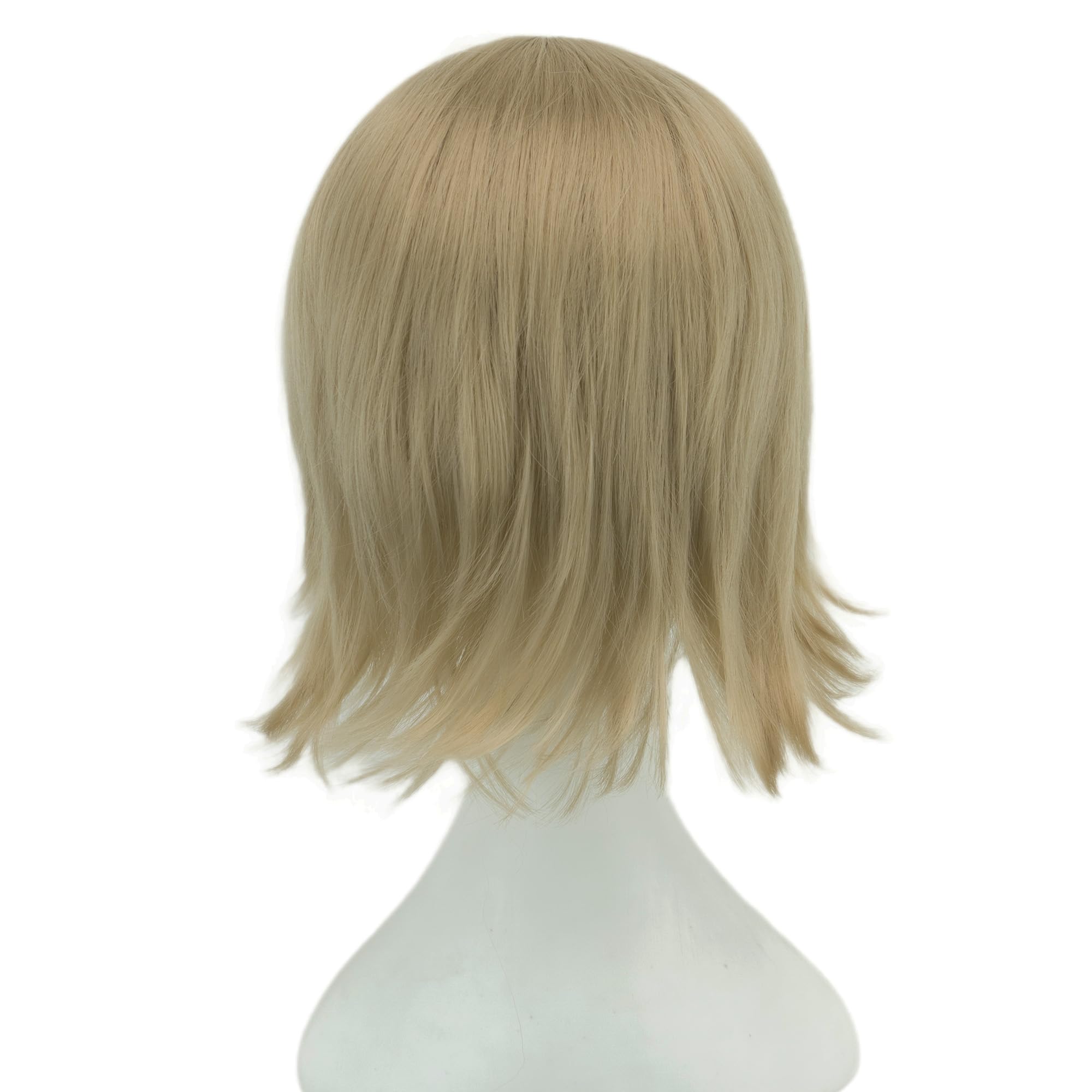 IMISSU 12Inches Unisex Short Hair Party BOB Wig with Bangs Halloween Costume Wigs (Ash Linen) - Image 3