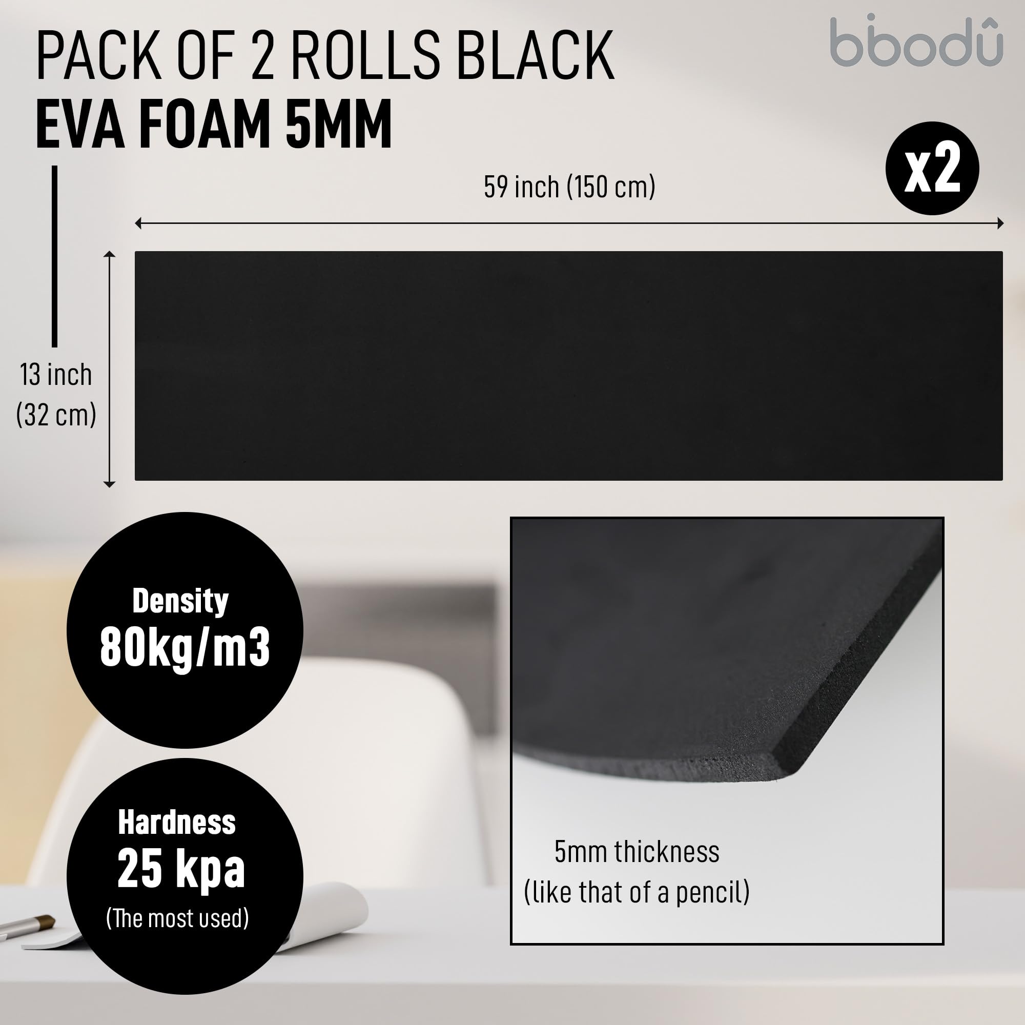 Belle Vous 10 Pack A3 Black EVA Foam Sheets - L41.7 x W30cm / 16.42 x 11.81 Inches - 2mm Thick Craft Sheets for Cosplay, Halloween, Paper Scrapbooking, DIY Arts and Crafts Projects