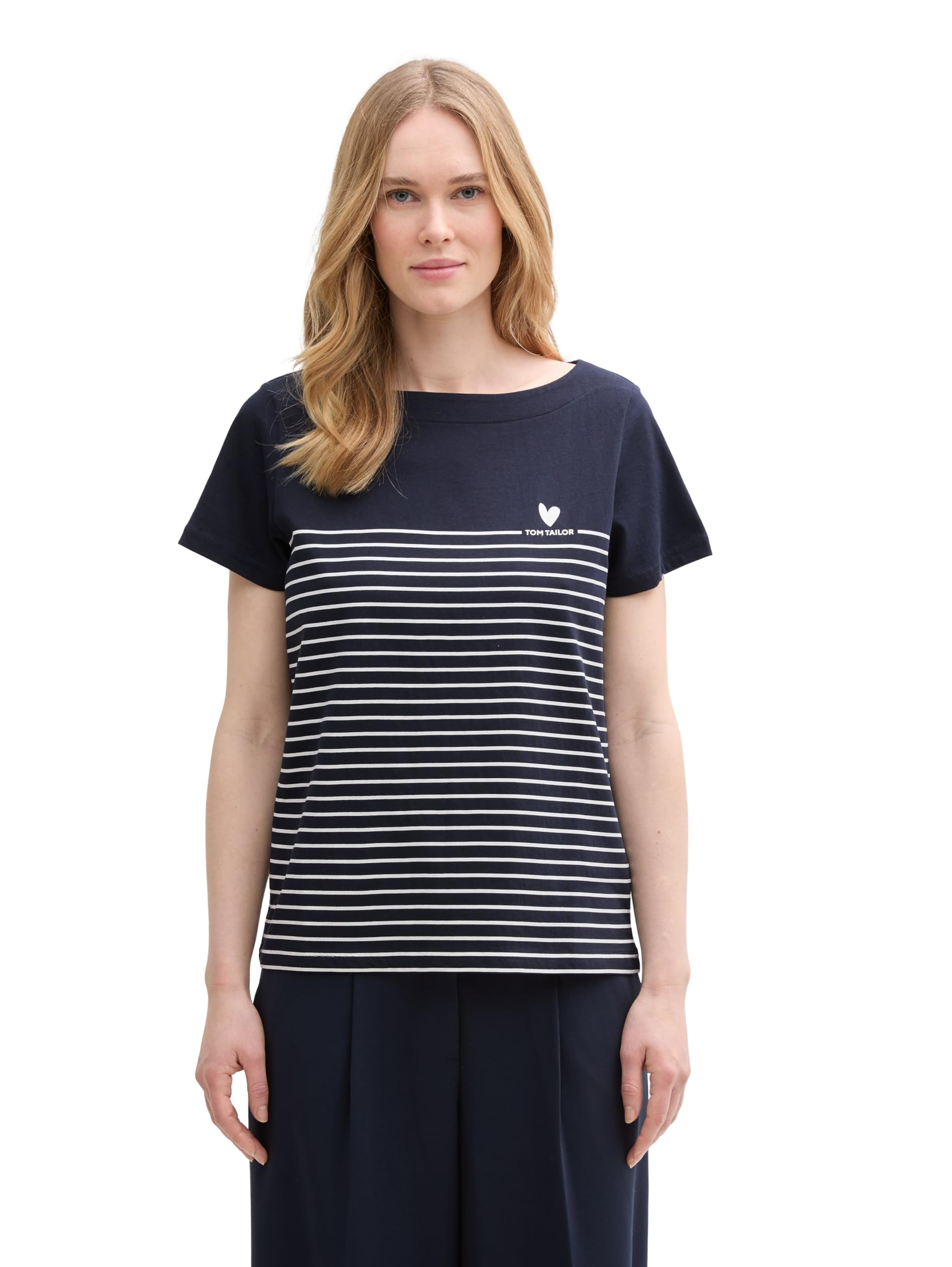 Tom Tailor Damen T-Shirt mit Streifenmuster