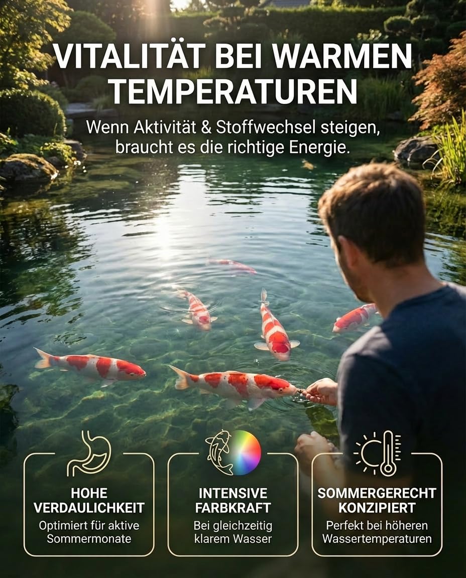 Nourriture pour carpes koï Color 1,2 kg - Granulés flottants 3 mm - Avec spiruline et huile de saumon