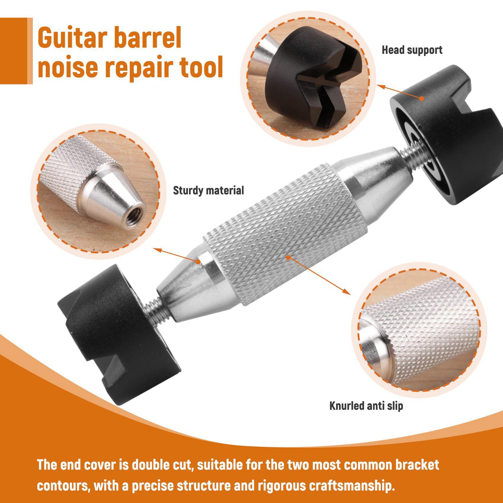 yksiahfi Copper Guitar Repair Brace Tools for Acoustic Guitar Luthier Supplies Accessories, Silver & Black - Image 4