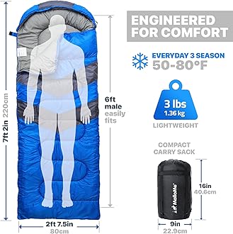 MalloMe Sleeping Bags for Adults & Kids Sleeping Bag 3-4 Season - Ultralight Backpacking Sleeping Bag Cold Weather & Warm, Lightweight Compact, Single Adult Girls Boys Winter Sleep Camping Accessories