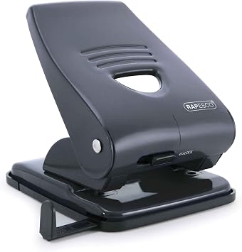 Rapesco PF800AB1 Heavy Duty 835 2-Hole Metal Punch, 40 Sheet Capacity, Black