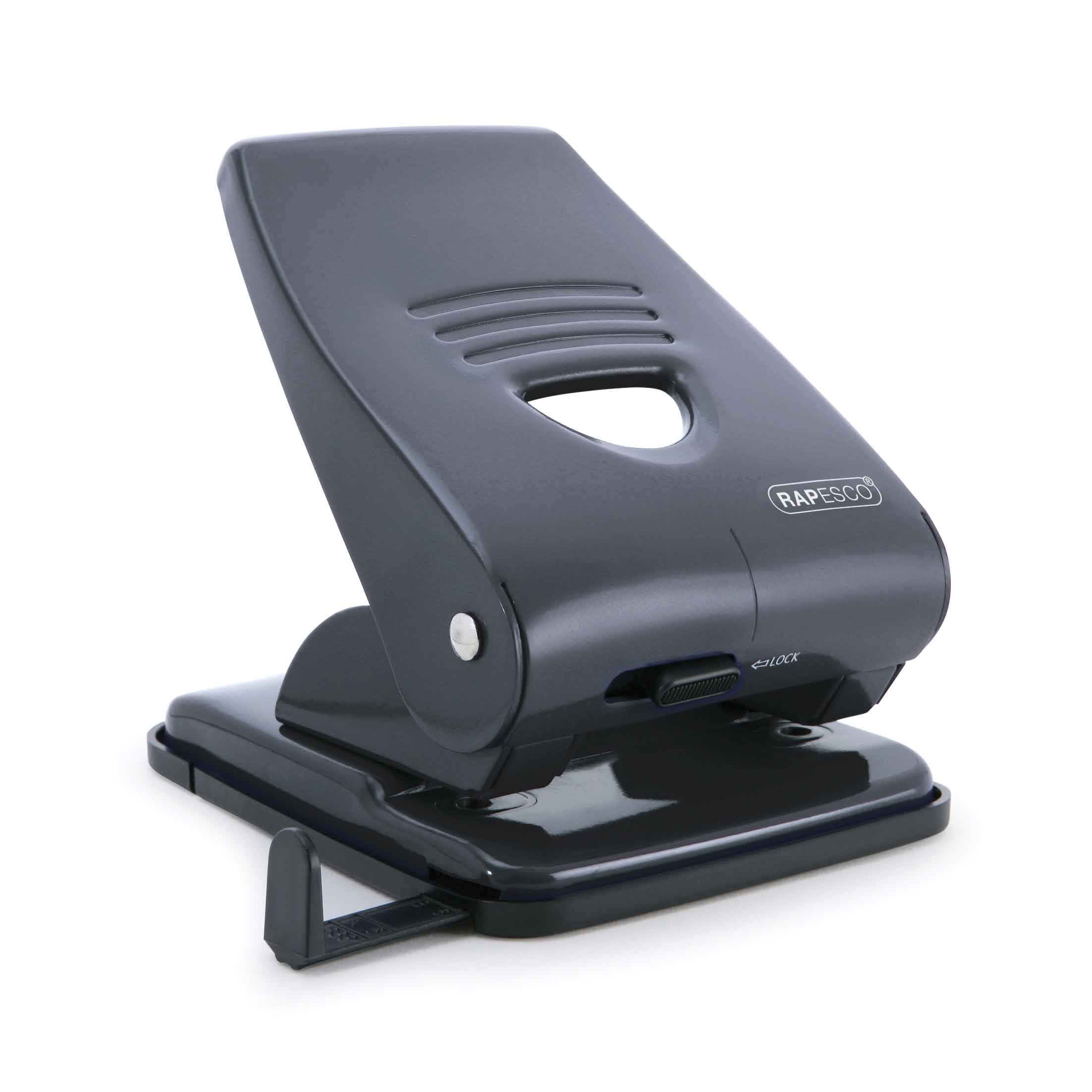 Rapesco PF800AB1 Robust Heavy Duty 835 2-Hole Metal Punch, 40 Sheet Capacity, Black, Manual