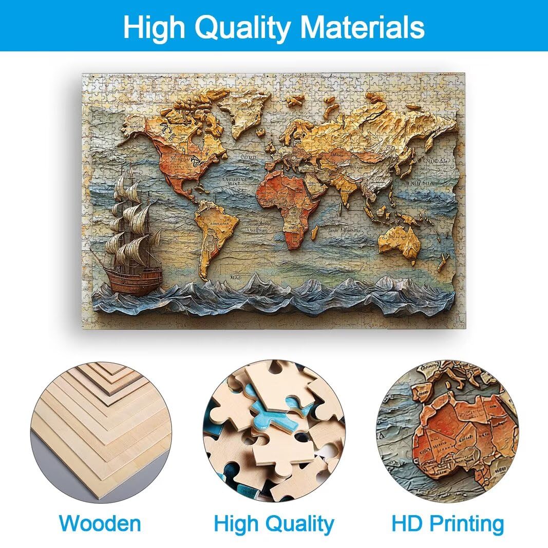 Puzzle Mappa, Puzzle 1000 Pezzi per Adulti, Regalo Donna/Uomo -2615