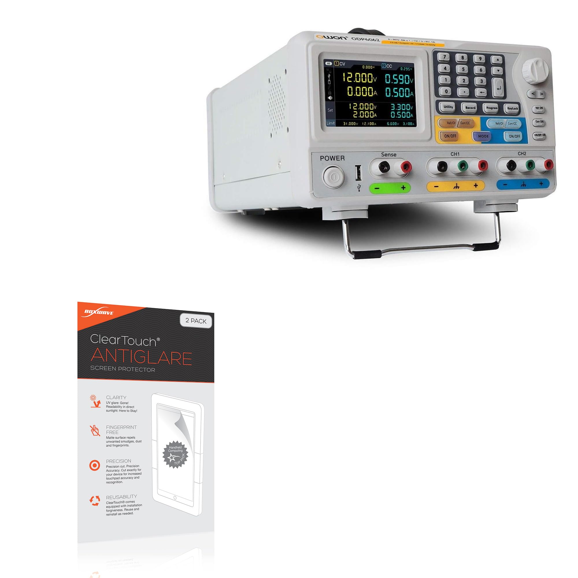 BoxWave Screen Protector Compatible with Owon ODP6062 - ClearTouch Anti-Glare (2-Pack), Anti-Fingerprint Matte Film Skin