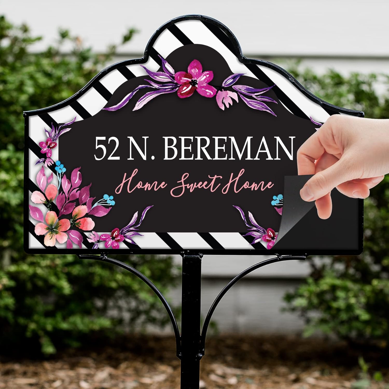 GiftsForYouNow Vibrant Floral Personalized Magnetic Yard Sign Set