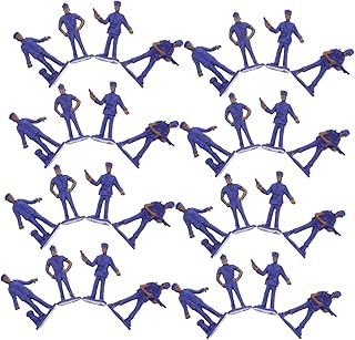 Kisangel 50pcs Little Police Figurines for Role Play Policemen Toys Station Models Micro Ornaments for Garden Decor