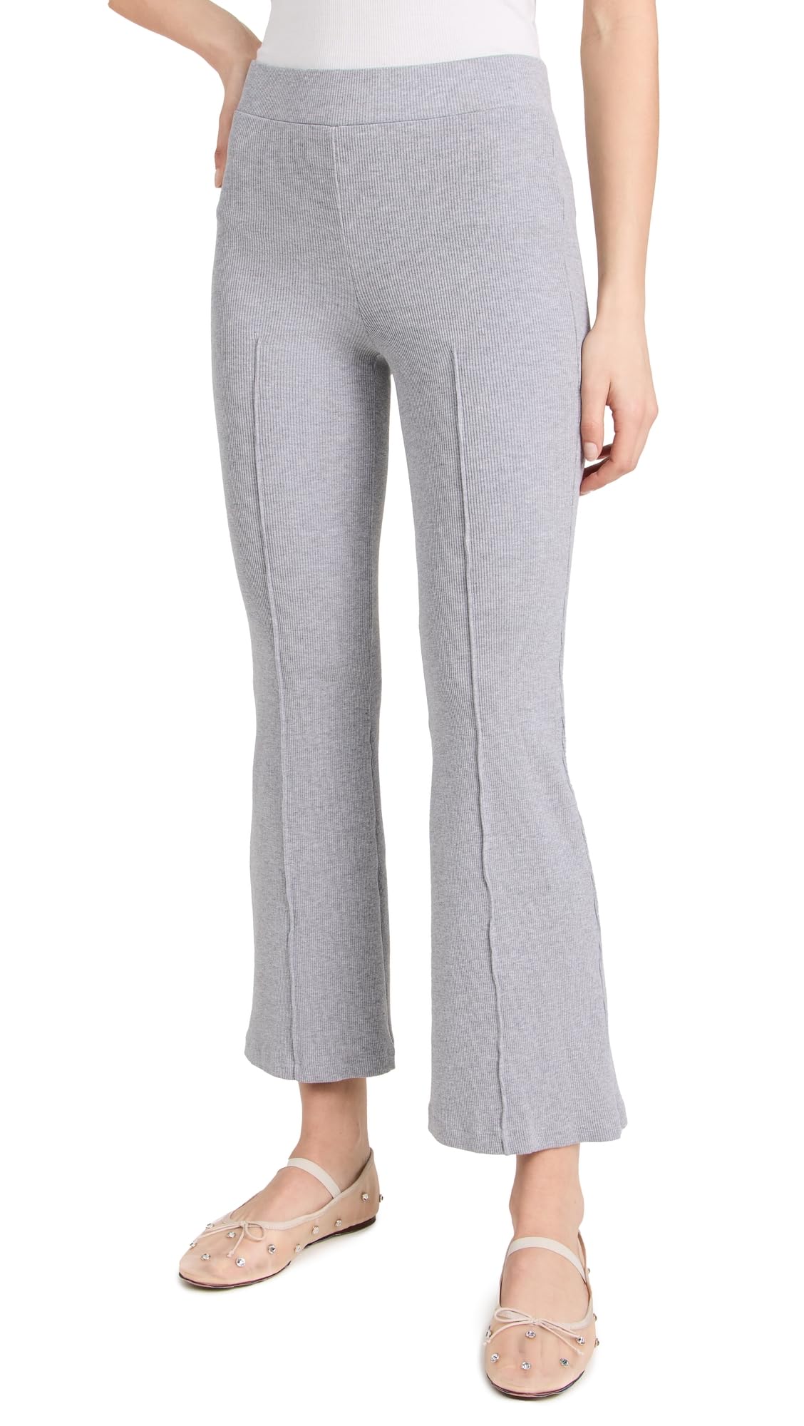 DONNI Womens Rib Kick Flare Trousers