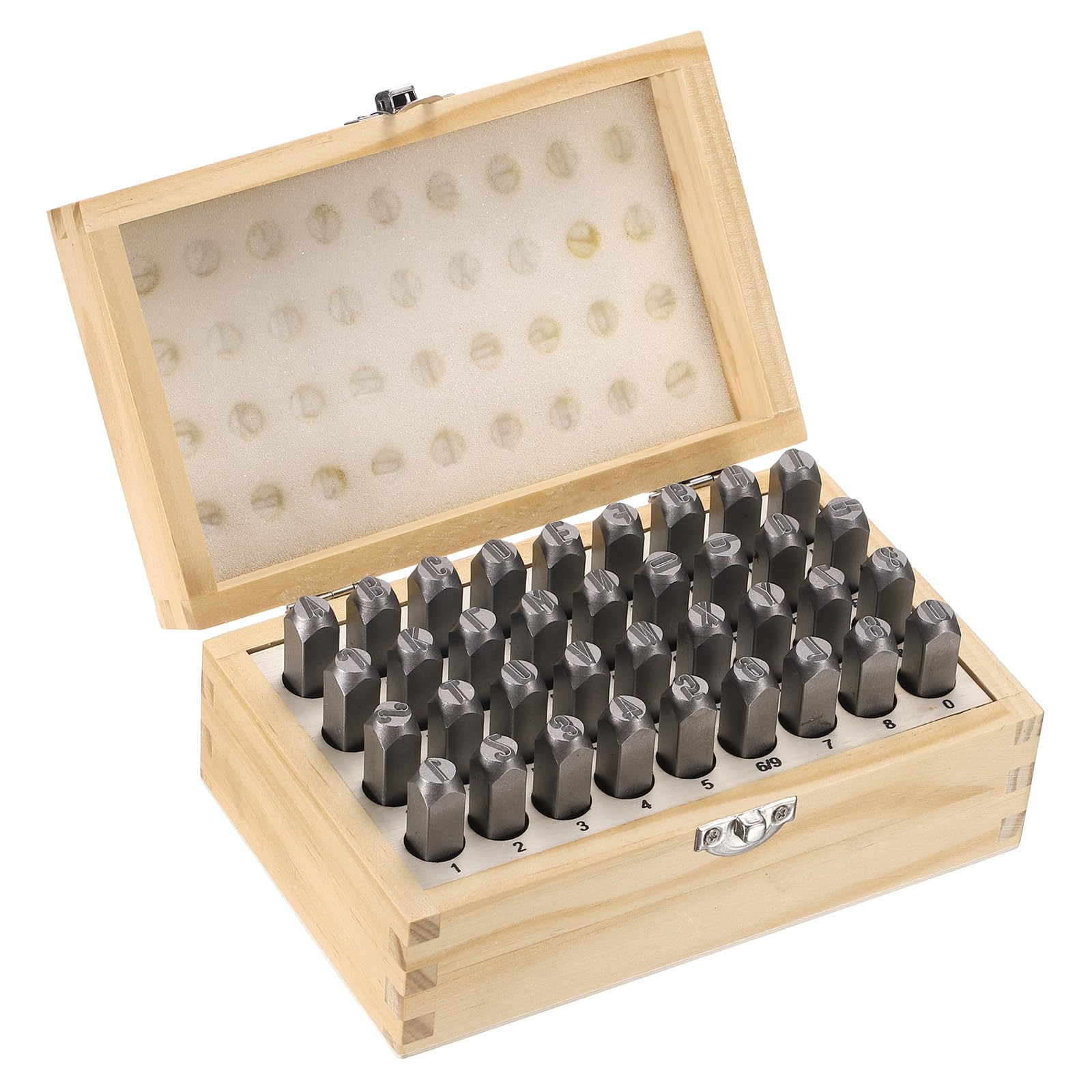 QUARKZMAN 36-teiliger Metall-Prägesatz 5/16" 8mm Stahl Prägestempel Set