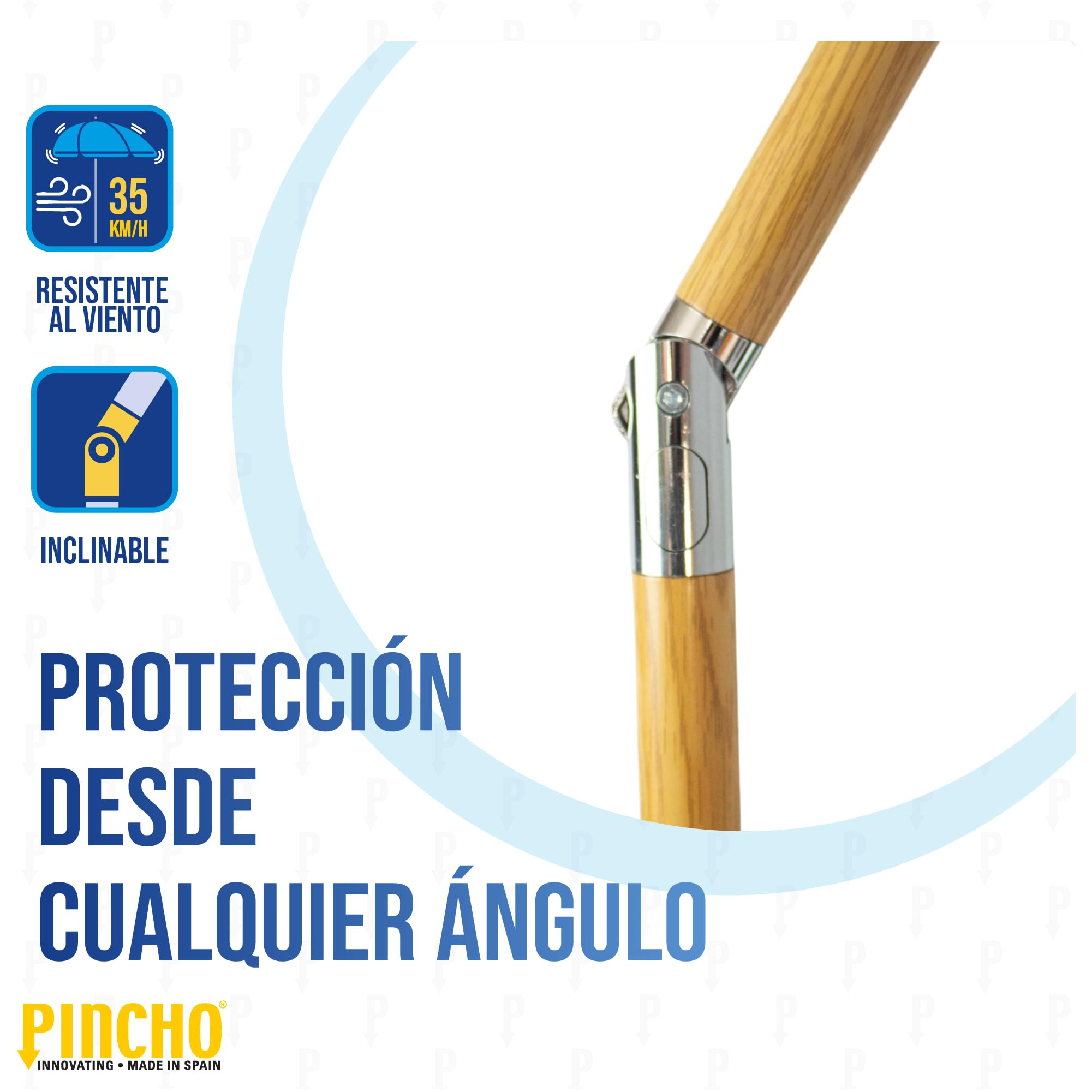 Pincho Sombrilla Playa Grande Familiar 200 cm, Sombrilla Playa Anti Viento UV50 Inclinable con Ventana, Soporte Anclaje y Bolsa Transporte, Tubo Aluminio Oxford, 8 Varillas Flexibles Fibra Vidrio