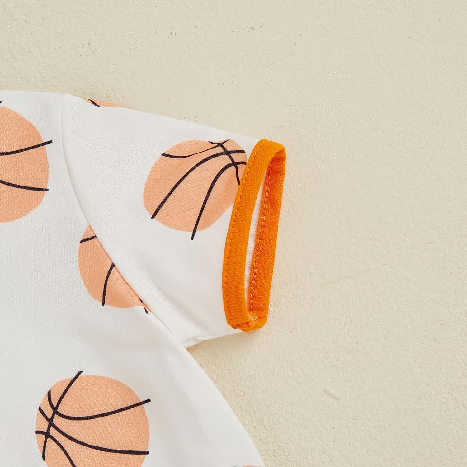Newborn Infant Baby Boy Game Day Outfit Short Sleeve Basketball Jumpsuit One Piece Summer Zipper Romper Clothes - Image 6