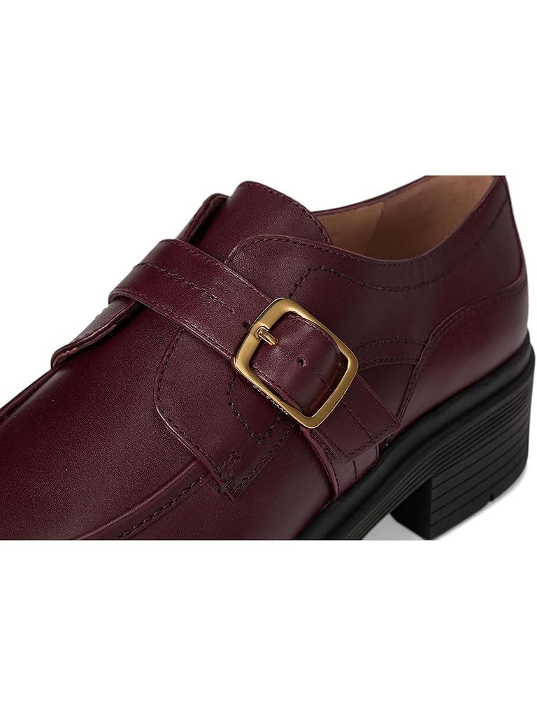 Burgundy Cole Haan Carlitta Monk Strap Lug Oxfords