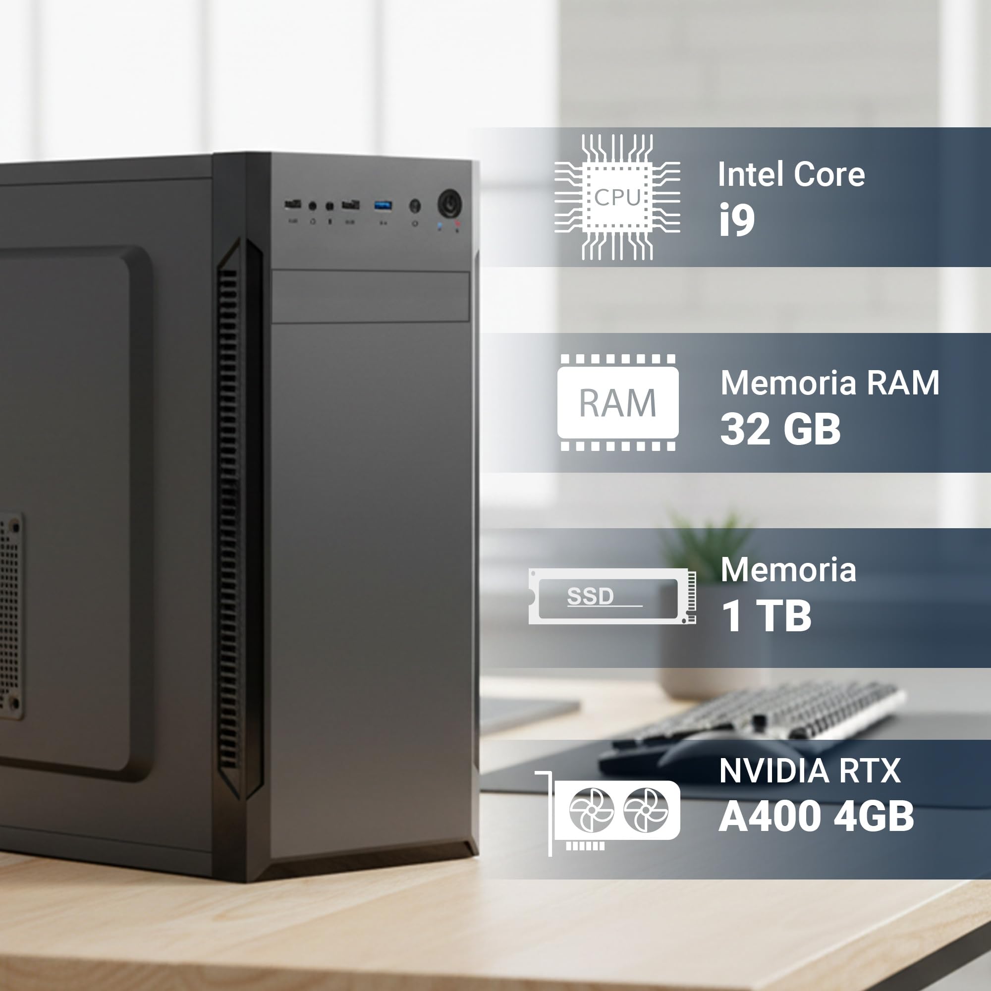 Desktop PC Intel Core i9-14900 32GB 1TB RTX A400 - Dettaglio