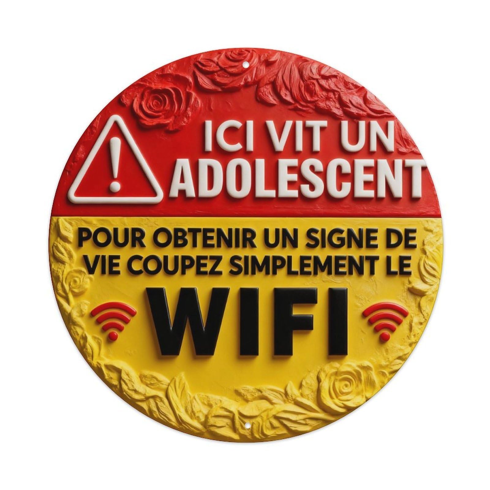Zlatcbu Vintage French Teenager Wifi Humor Metal Tin Sign Retro Wall Art Poster, Decor For Home Living Room Bar Cafe Garage, 8X8 Inch