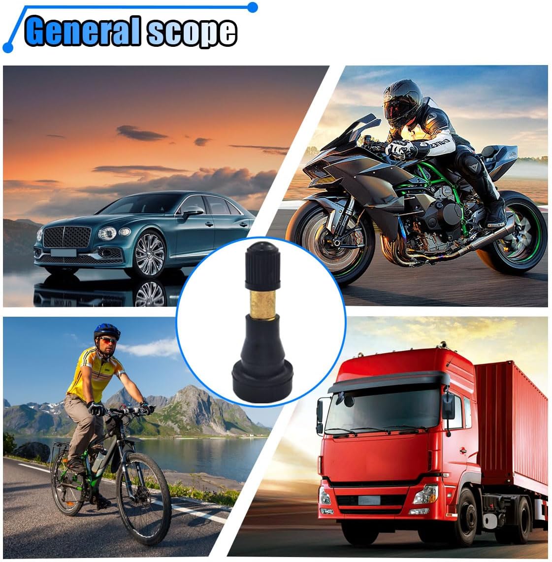 5PCS High-Pressure Car Tire Valve Stem, TR600HP Snap-in Tire Valves, Brass Rubber Tubeless Valves Fit for 0.453 inch 11.5mm Rim Holes and Most Pick-up, Heavy-Duty Vehicles