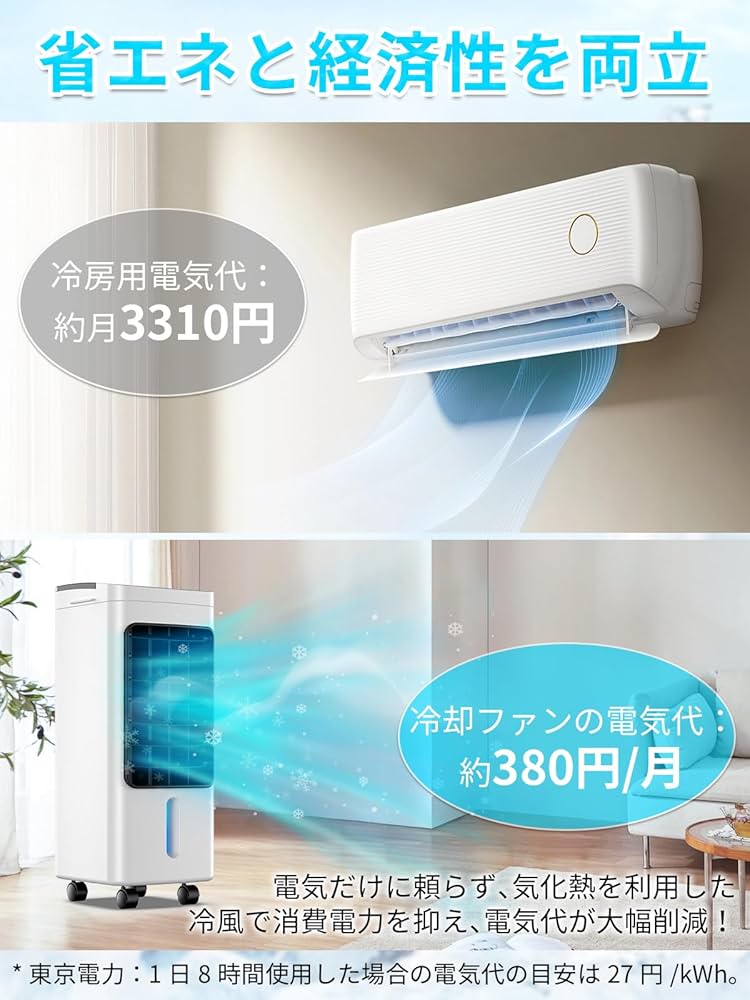 大容量6L⭐️冷風機 冷風扇 タイマー付き 加湿 静音 節電 省エネ 家庭用 Amazon.co.jp: Eleeyak 冷風機 冷風扇 冷風扇風機 【2025夏 保冷
