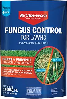 BioAdvanced Fungus Control for Lawns Granules 10 lb - Cures Brown Patch, Red Thread, Rust, Dollar Spot Up to 30 Days Rainproof