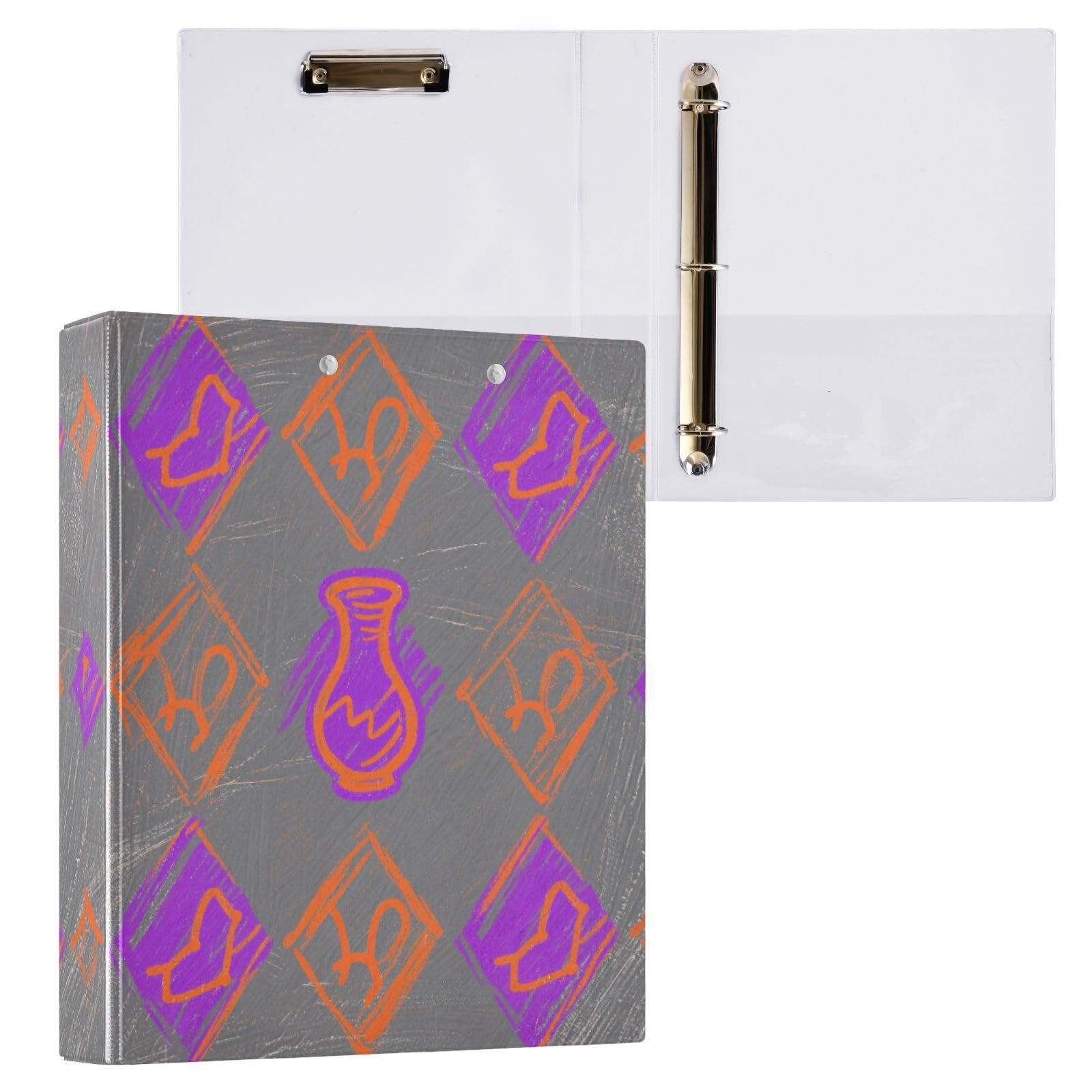 Constellation - Raccoglitore a 3 anelli per quaderni da 3,8 cm, con portablocco, confezione da 2 raccoglitori da ufficio, 200 fogli