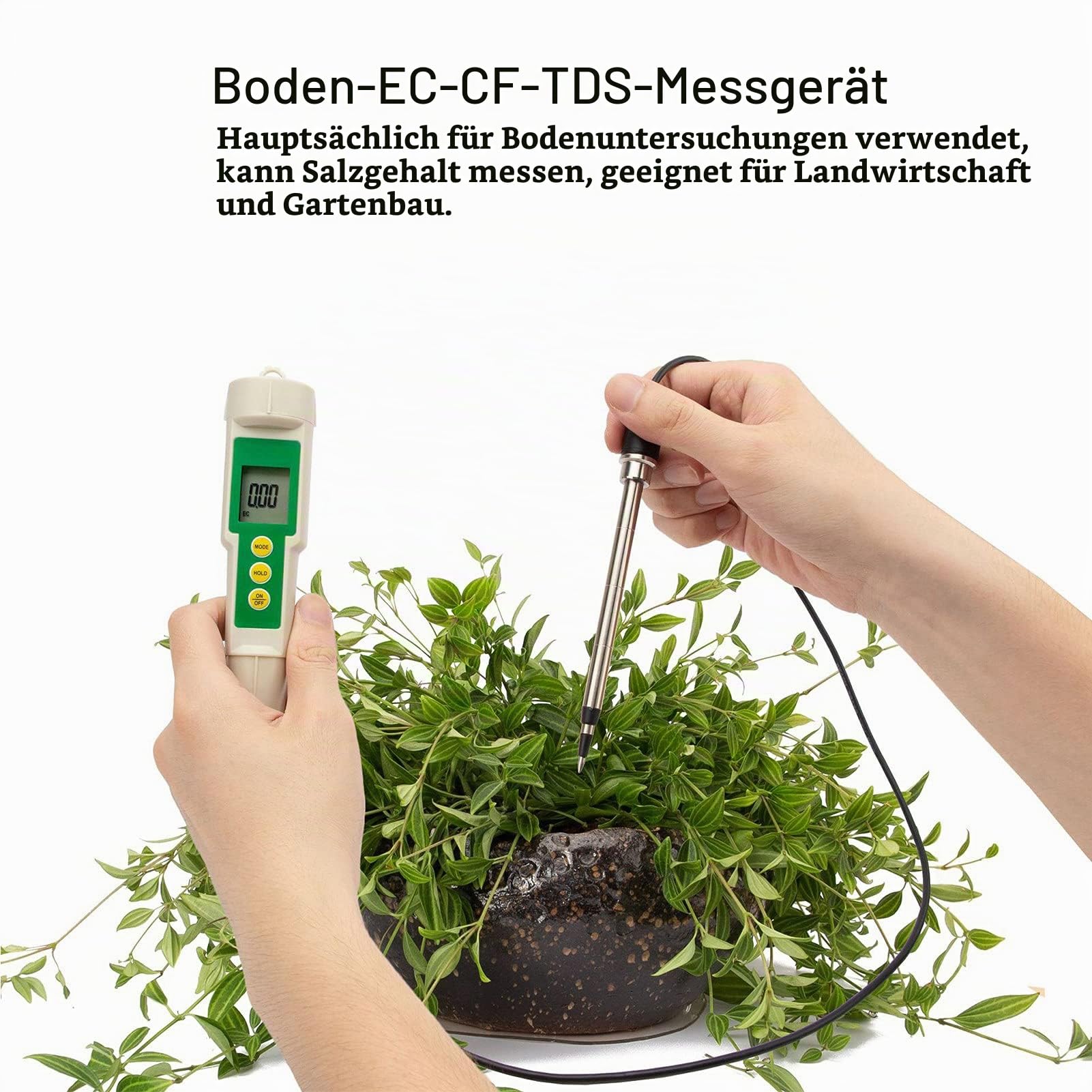 EC CF TDS 3-in-1-Bodentester EC-3185 Bodenmessgerät Bodenanalysegerät Pflanzenpflegetool für Den Gartenbau Im Gartenbau