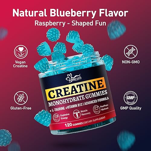 Miniatura 6 de Gomitas de monohidrato de creatina - sabor a arándanos - 1 pieza