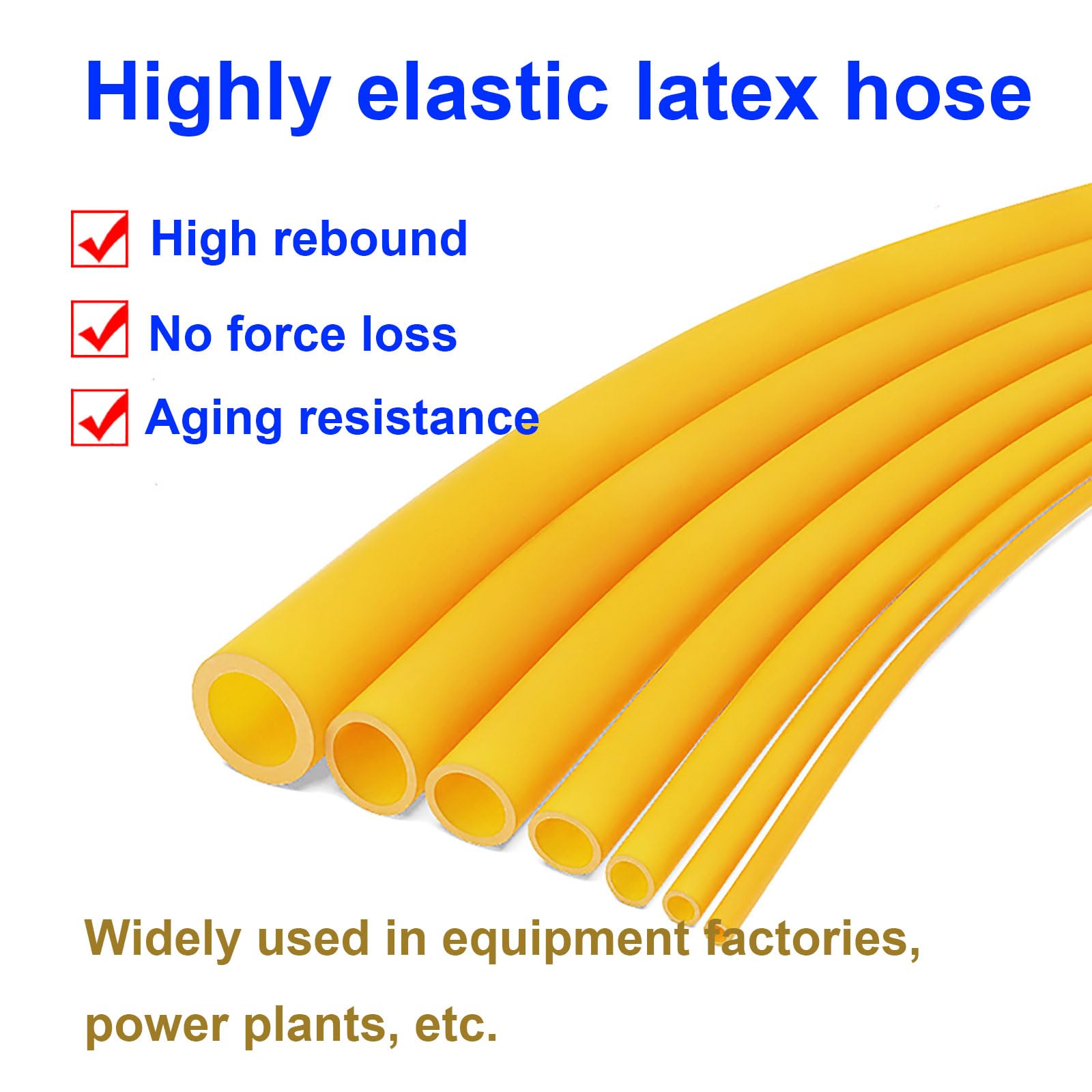 COYOUCO Tubos Caucho Látex Natural Alta Elasticidad, Manguera Flexible Amarilla 25Mm*29Mm para Experimentos Laboratorio, Bandas Tirachinas, Torniquetes Y Proyectos De Bricolaje,10m