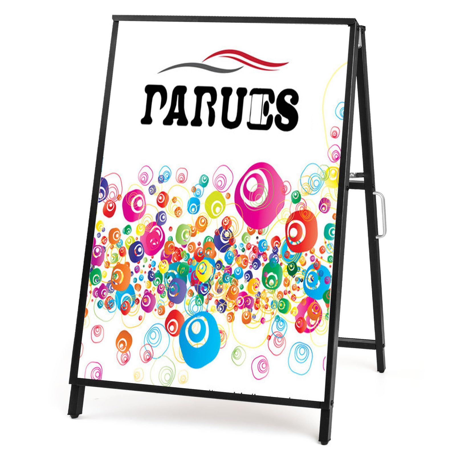 24 x 36 Heavy Duty Slide-in Folding A-Frame Sidewalk Sign Black Coated Steel Metal Double-Sided Pavement Sign (Frame only)