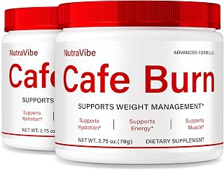 (2 Pack) Cafe Burn – Daily Performance Powder Inspired by Coffee with a Clean Blend to Support Energy, Fitness Goals & Active Lifestyle | CafeBurn Easy 1-Scoop Formula for Everyday Use (60 Servings)