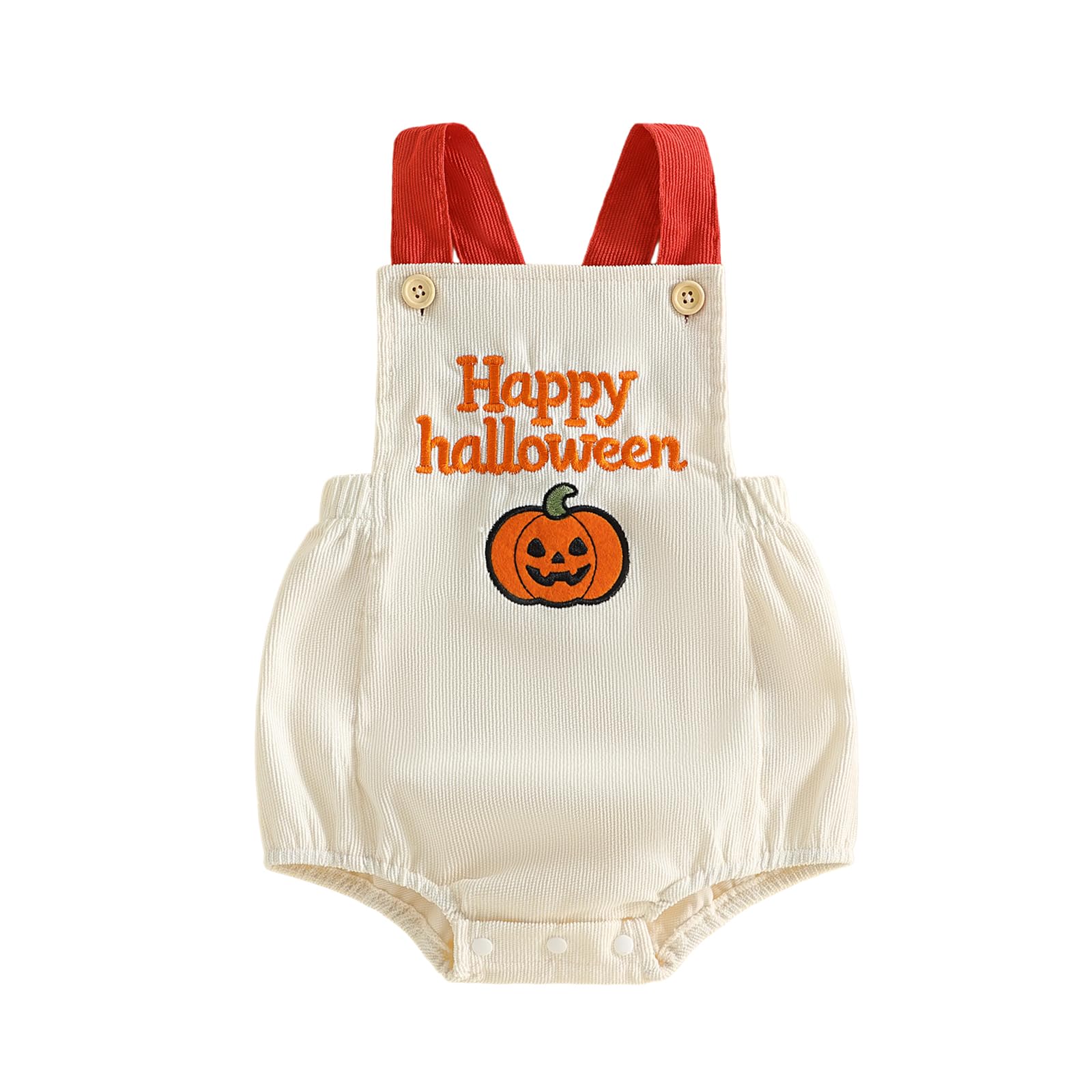 SANSIWU Toddler Baby Boy Girls Halloween Bodysuit Pumpkin Onesie Bubble Romper (D-01, 3-6 Months)