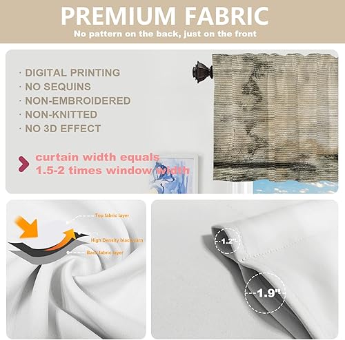 Miniatura 532 de Cenefas de cocina modernas con patrón de cobre marrón dorado para ventanas, cenefas opacas abstractas de marcas de arañazos y cortinas opacas