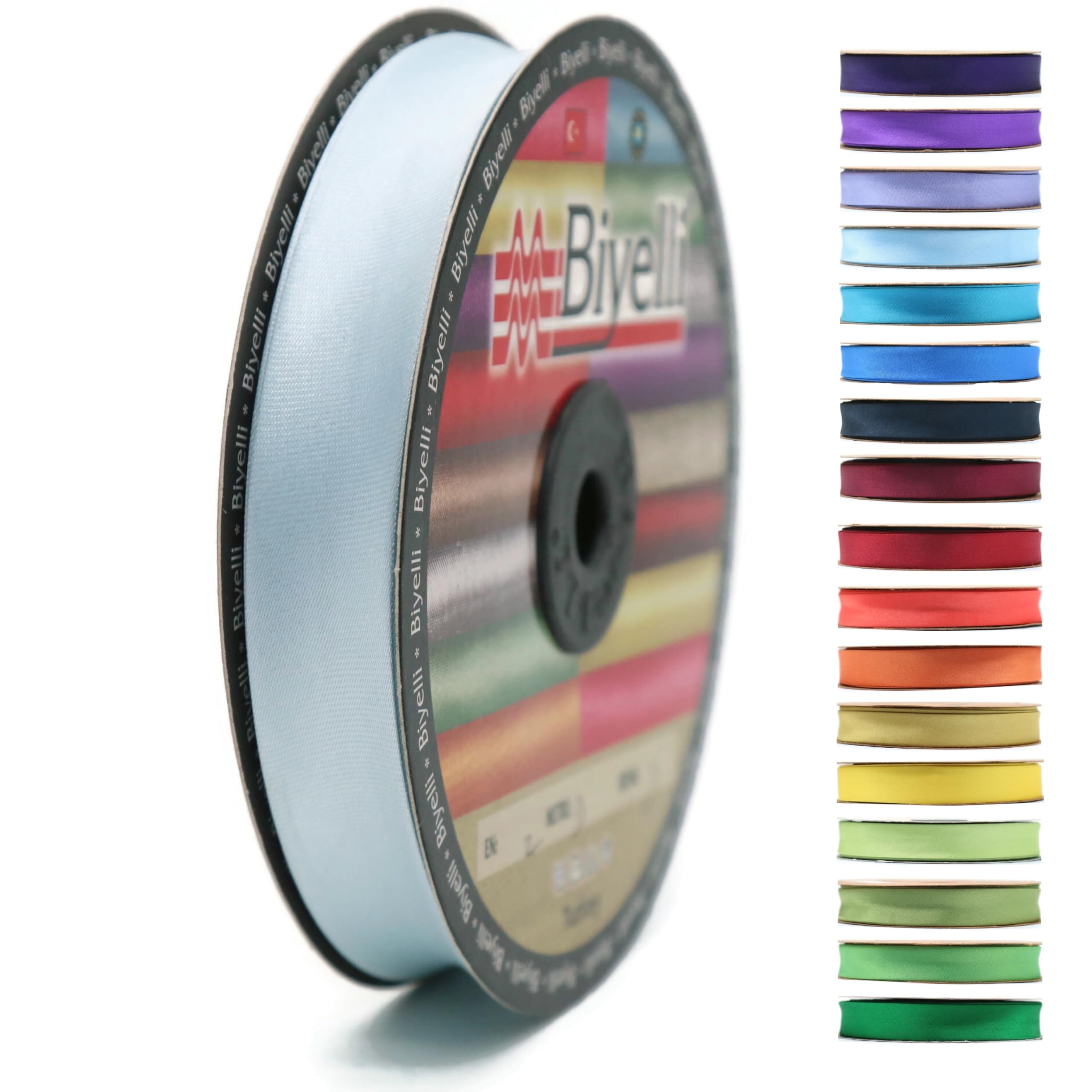 Fold Satin Bias Tape - 99+ Colors - 3/4 Inches Wide - 27 Yards - Fold Satin Binding Bias Ribbon Fabric Piping Bias Binding Tape for Sewing Clothing DIY BYS03